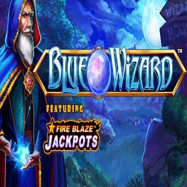 Blue Wizard Fire Blaze Jackpots slot visual from Rarestone Gaming available on skinjoker.casino