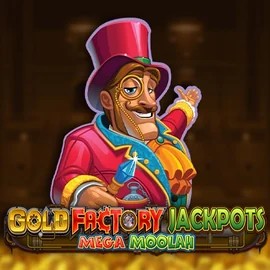 Try Gold Factory Jackpots Mega Moolah slot by Aurum Signature Studios on skinjoker.casino – logo image